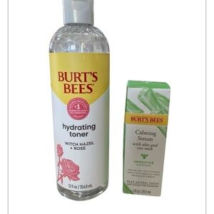 Burt's Bees Hydrating Toner and Calming Serum with aloe and rice milk set